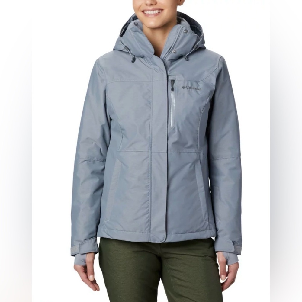 Columbia Women's Light Gray Hooded Ski Jacket